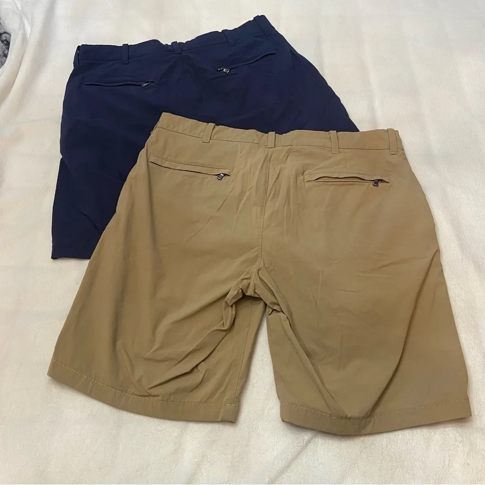 J. Crew Men's Flat Front Shorts in Navy and Tan Size 31/30 - 2748